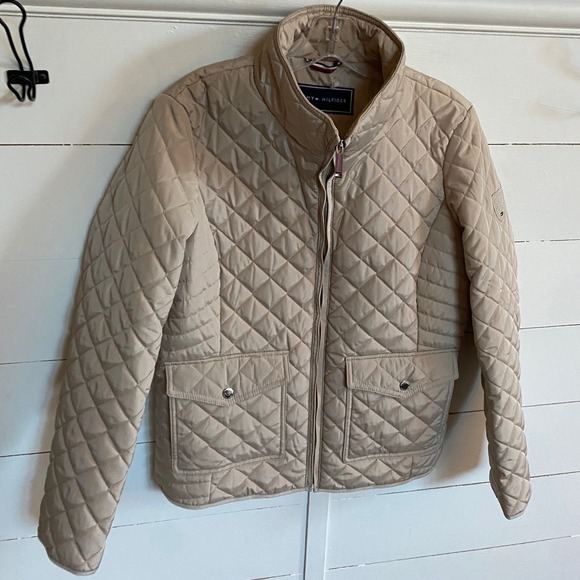 Tommy Hilfiger Womens Mid-lightweight Quilted‎ Jacket Chino - S EUC - Picture 2 of 16